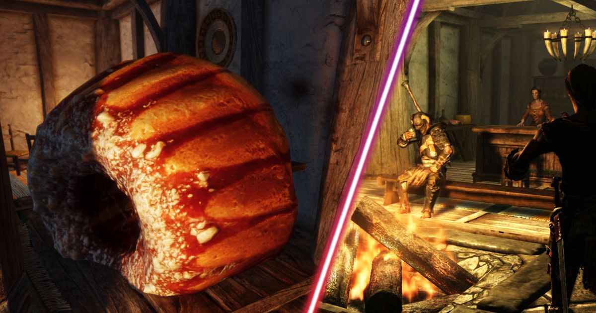 A giant sweet roll in Skyrim.