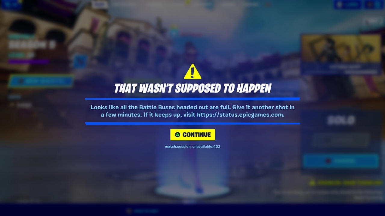'That Wasn't Supposed To Happen' error in Fortnite.