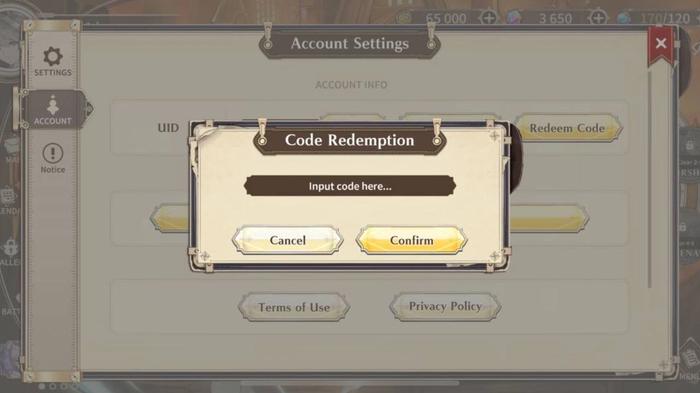 Code redemption in Valiant Force 2