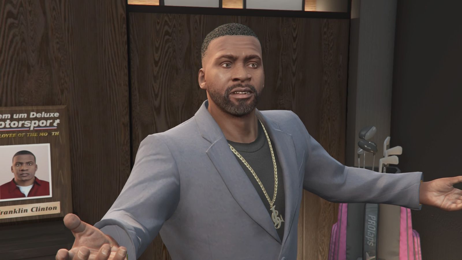 GTA Online The Contract DLC Franklin Clinton inside his office in The Agency