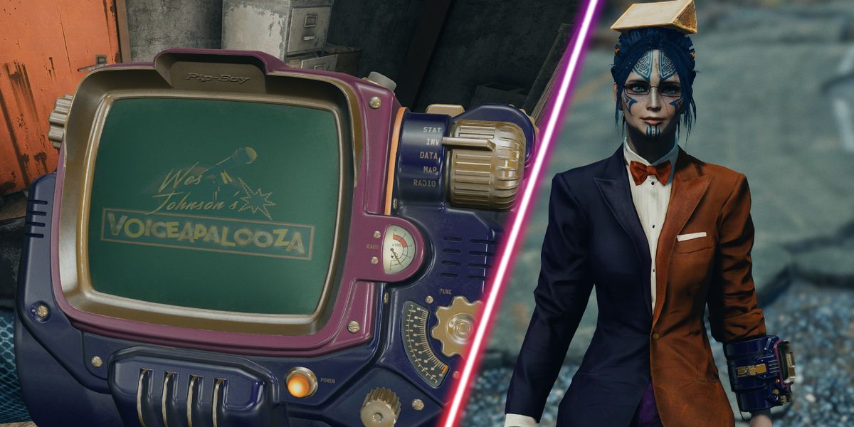 Some of the Voiceapalooza-themed outfits in Fallout 4.