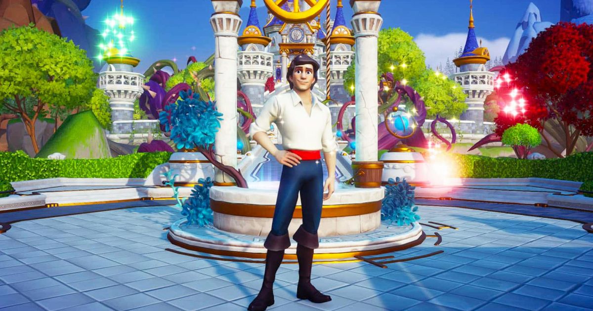 Prince Eric standing in front of a Wishing Well