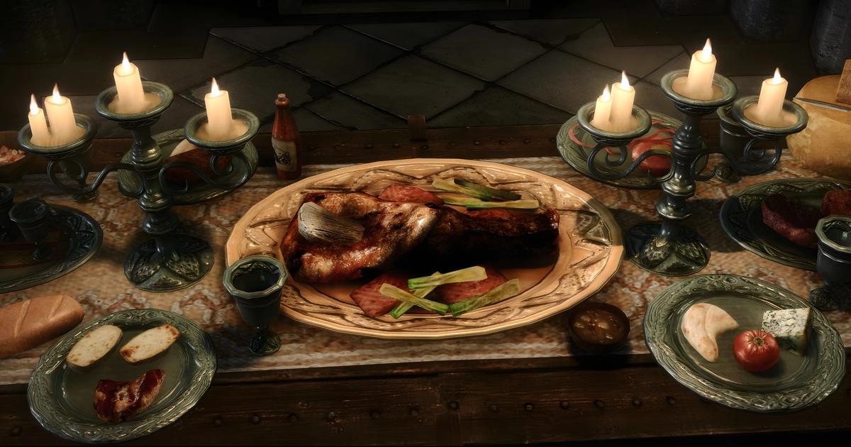 An image of some food in Skyrim.
