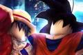 Goku and Luffy in Omega Tower Defense Simulator.
