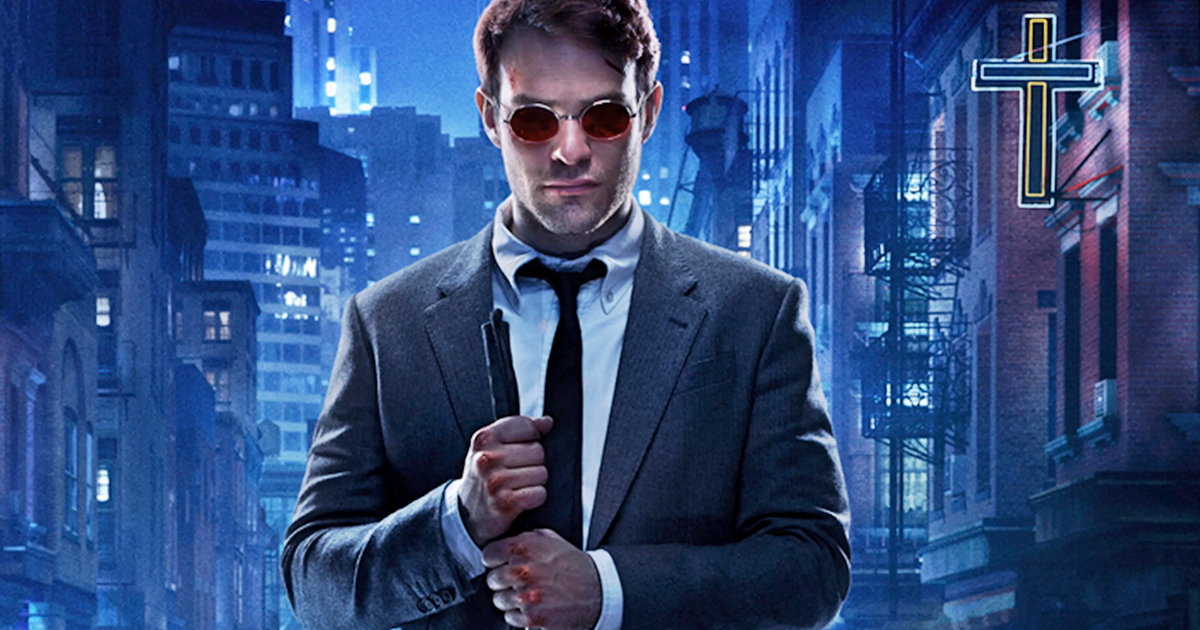 Daredevil canceled Ps2 game - Matt looking at the screen with cane in hand
