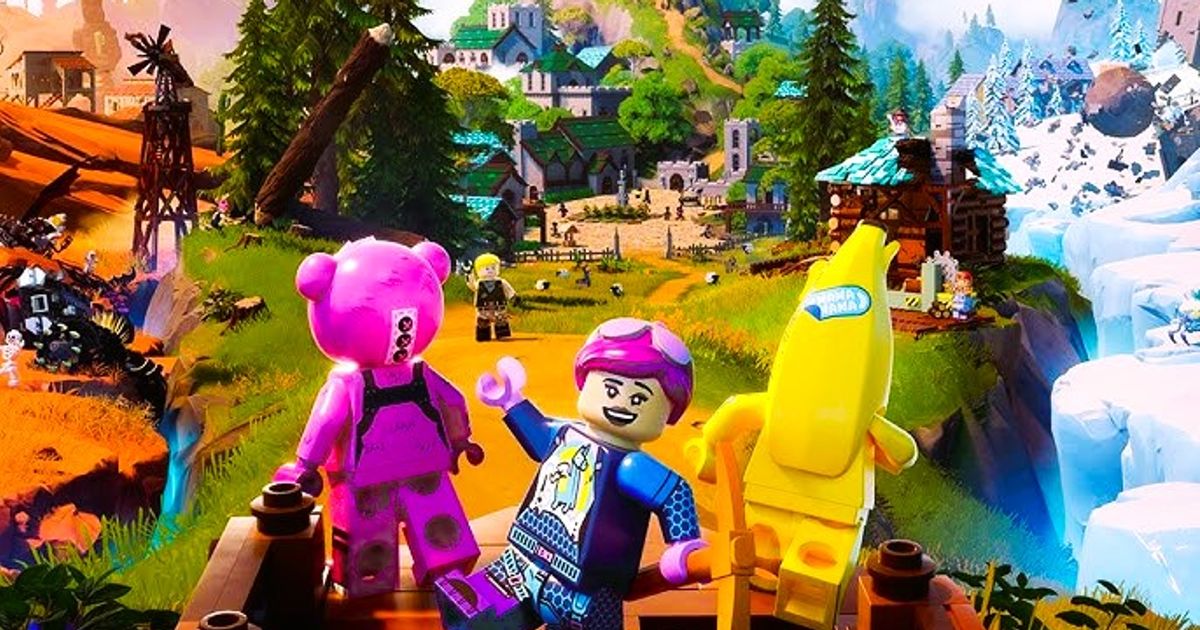 LEGO Fortnite map - large group of lego characters 