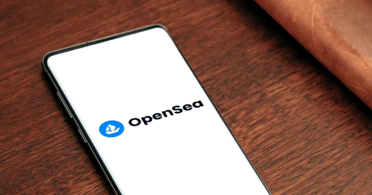 OpenSea logo on phone