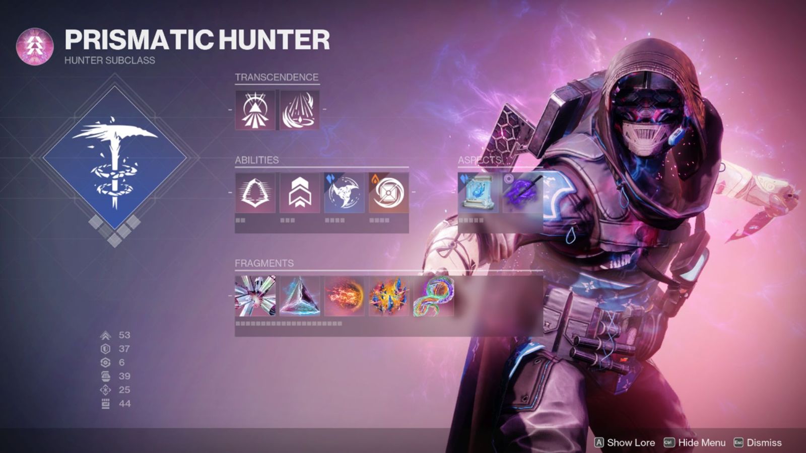 An image of the Prismatic Hunter subclass