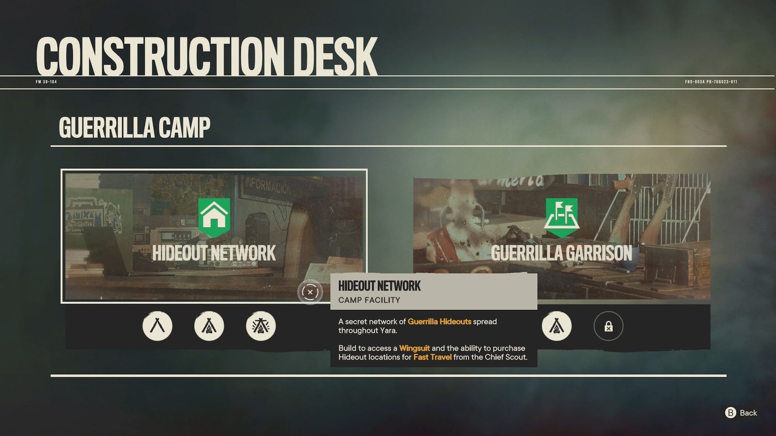 Building a Hideout Network Facility from a Guerilla Camp in Far Cry 6.