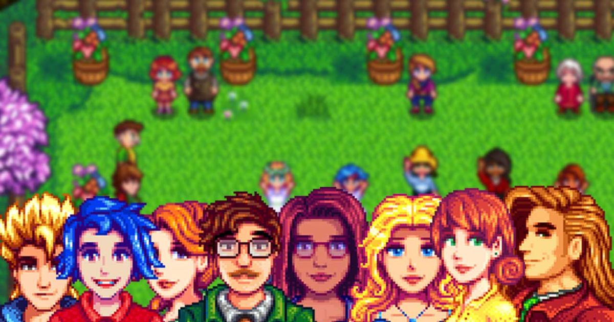 Several Stardew Valley marriage candidates.