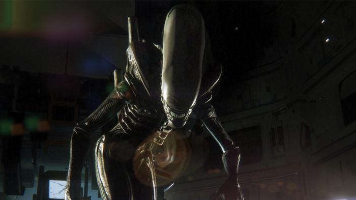 A screenshot of the Xenomorph from Alien: Isolation.