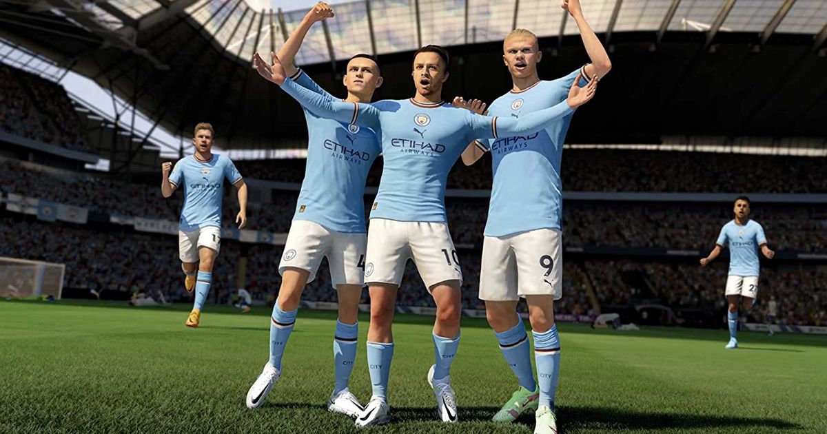 Image of Manchester City players in FIFA 23.
