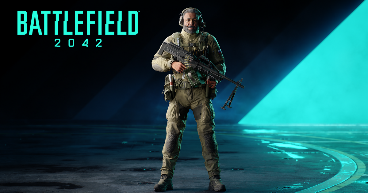 Battlefield specialist Boris stands with a gun in hand.