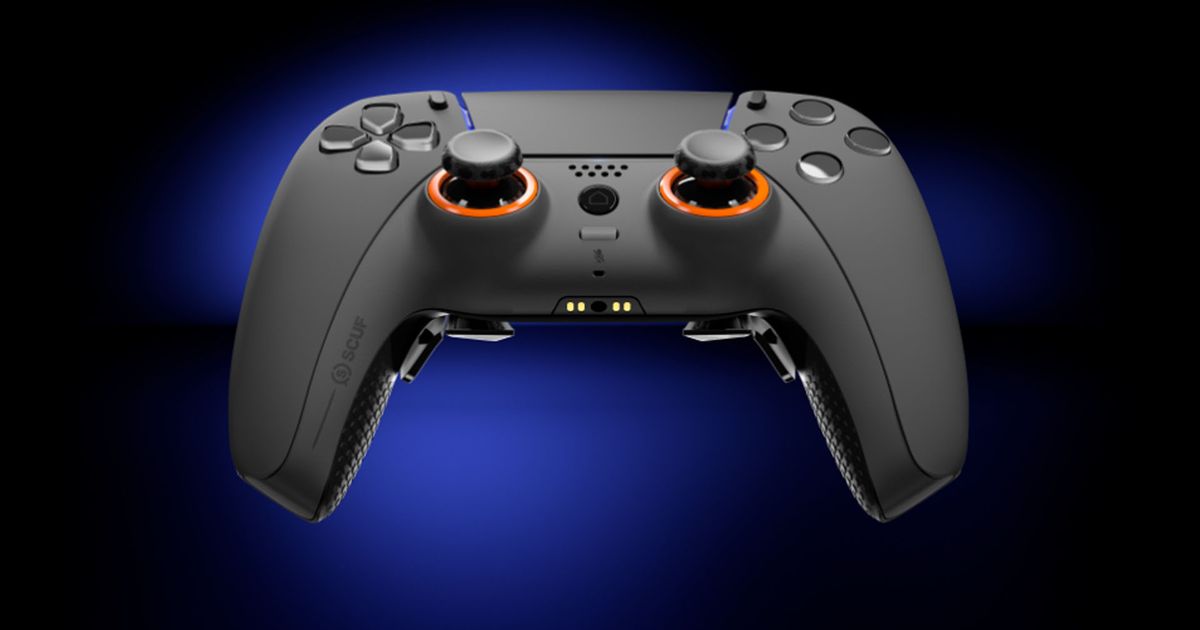 SCUF Reflex controller on dark blue and black background