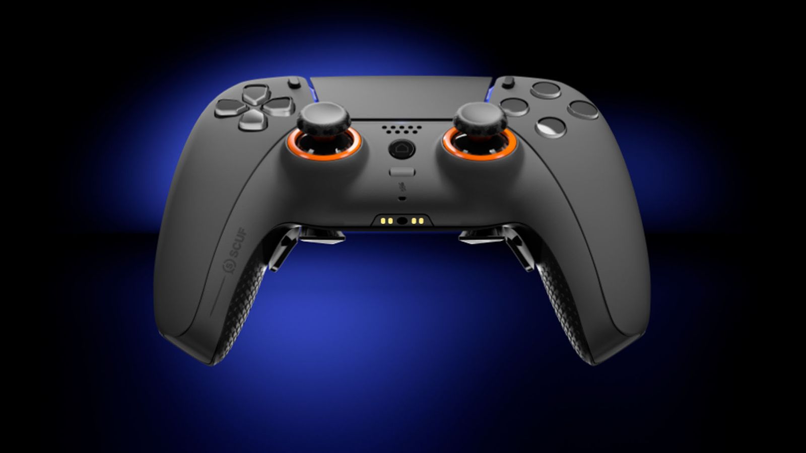 SCUF Reflex controller on dark blue and black background