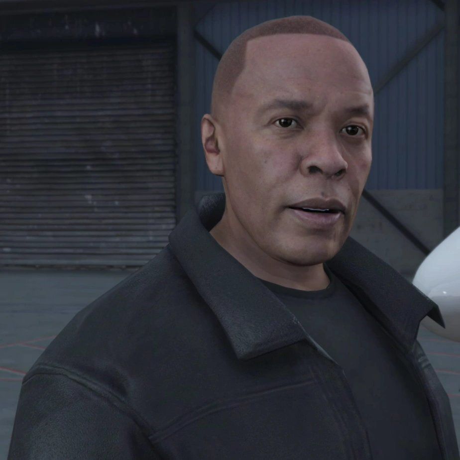 <img src="drdre-gta.jpg" alt="dr dre's cameo in gta online, he wears a black jacket with a grey t-shirt underneath">