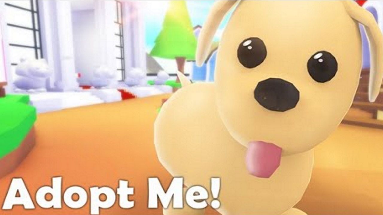 A dog in Adopt Me on Roblox.