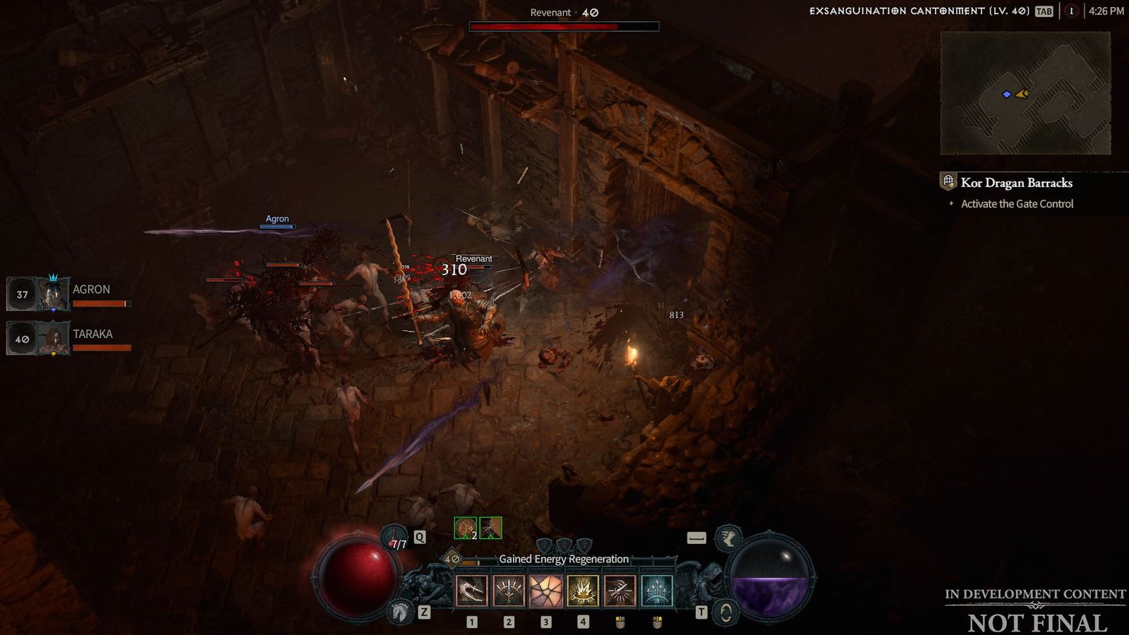  A skill being used to defeat a pack of enemies in Diablo 4.