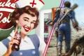 A nurse holding some of Fallout 4's Nuka Cola.