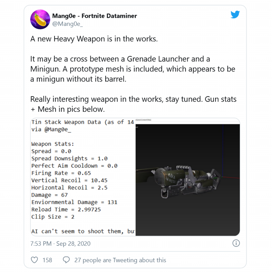 Fortnite Chapter 2 Season 4: New Weapon Leaked - Mini-Gun Grenade Launcher