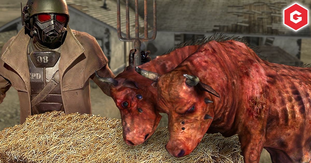 An image of some animals being fed in Fallout New Vegas.