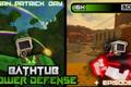 Bathtub Tower Defense poster featuring two roblox robot character