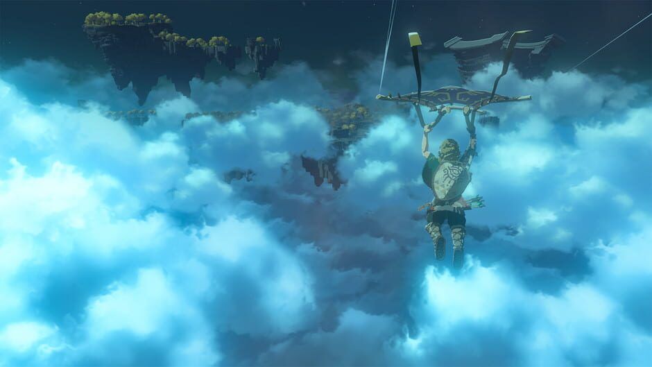 Link flying in Zelda Tears of the Kingdom