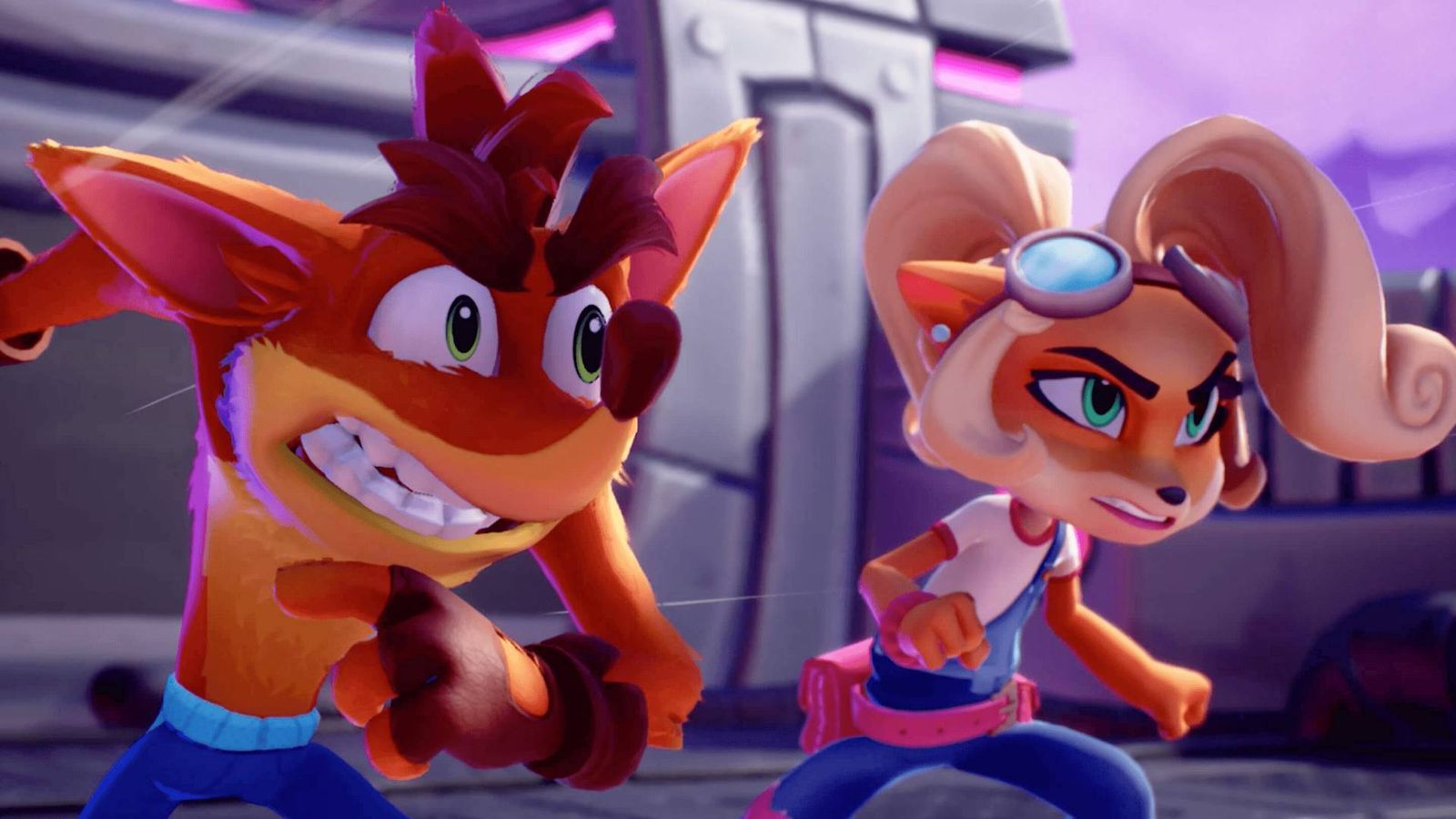 Crash Bandicoot and Coco snarl