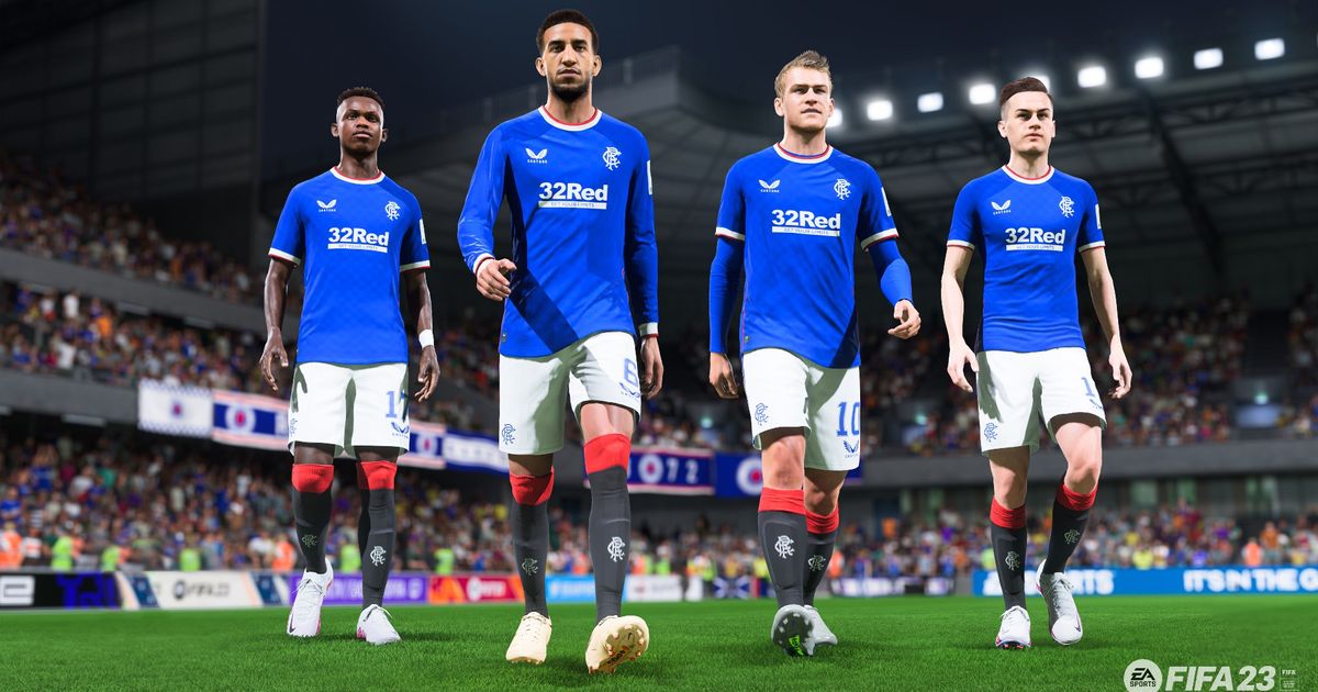 Image of Rangers players in FIFA 23.