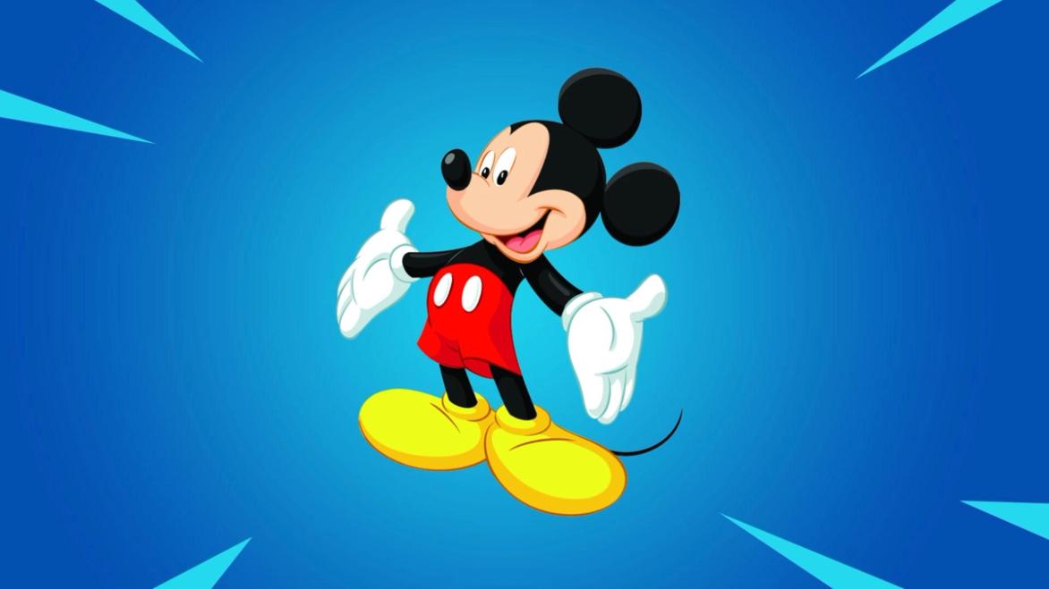 Mickey mouse with a Fortnite background