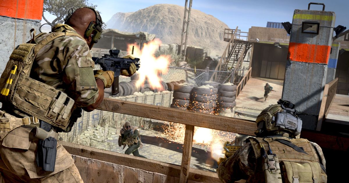 Image showing Modern Warfare players firing guns while taking cover