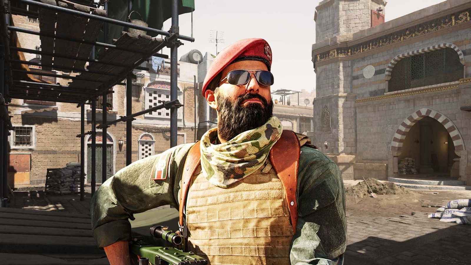 Modern Warfare 3 Khaled Al Asad with Showdown multiplayer map in background