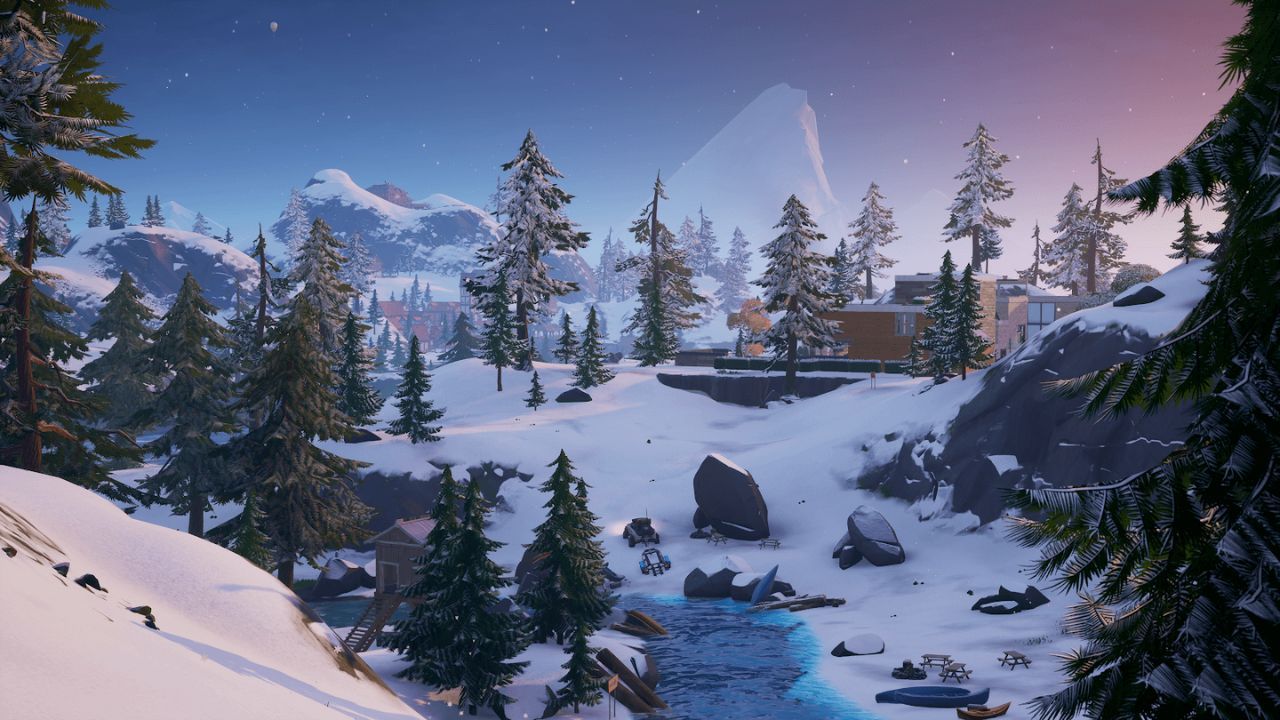 The winter location in Fortnite.